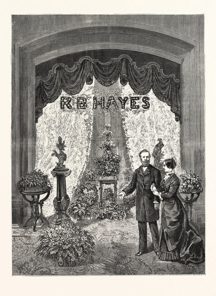 Detail of California: Visit of President Hayes and Party to San Francisco, the Floral Decorations of the President's Parlor in the Palace Hotel by Anonymous