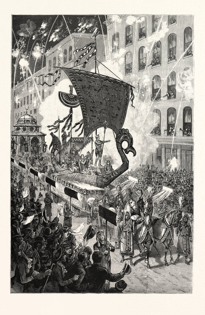 Detail of Missouri: Annual Visit of the Vailed Prophets to St. Louis, October 5th, Tableau of the Egyptian Summer by Anonymous