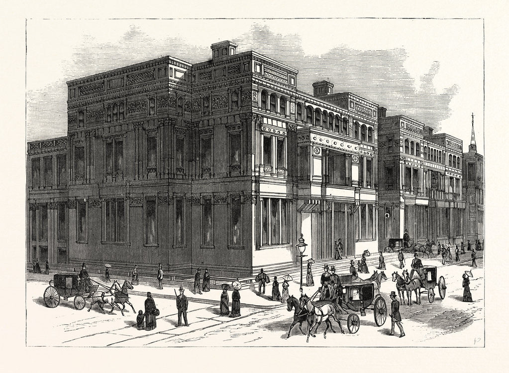 Detail of Glimpses of the Architectural Progress of New York City. The Vanderbilt Palaces on Fifth Avenue, Between Fifty-First and Fifty-Second Streets by Anonymous
