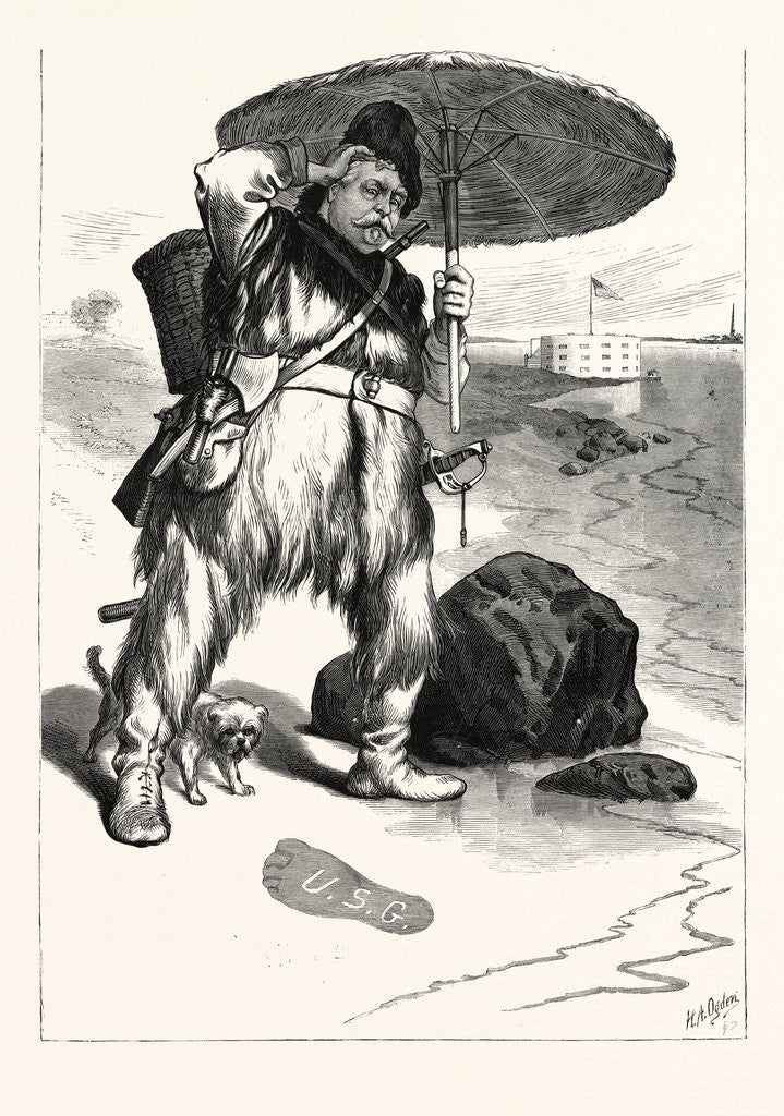 Detail of Robinson Crusoe Hancock Abandoned on Governor's Island Discovers the Print of a Man's Foot in the Sand by Anonymous