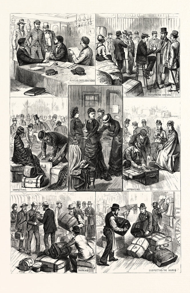 Detail of New York: The Terror of Ocean Travelers, a Day with a Custom House Inspector by Anonymous