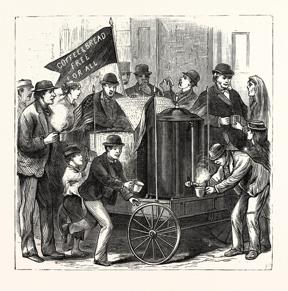Detail of New York: Free Service of Coffee and Bread by Anonymous