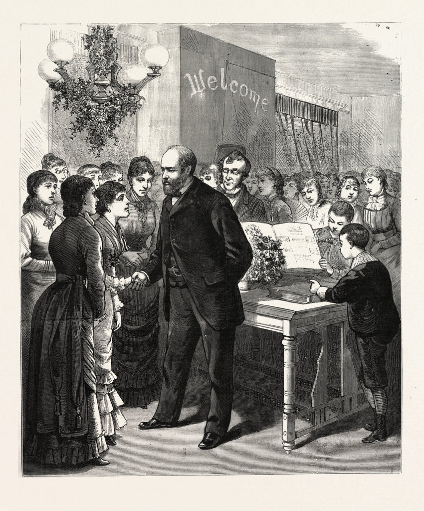 Detail of Ohio: Birthday Reception, by the Students of the Lake Erie Seminary at Painesville, to President-Elect Garfield by Anonymous