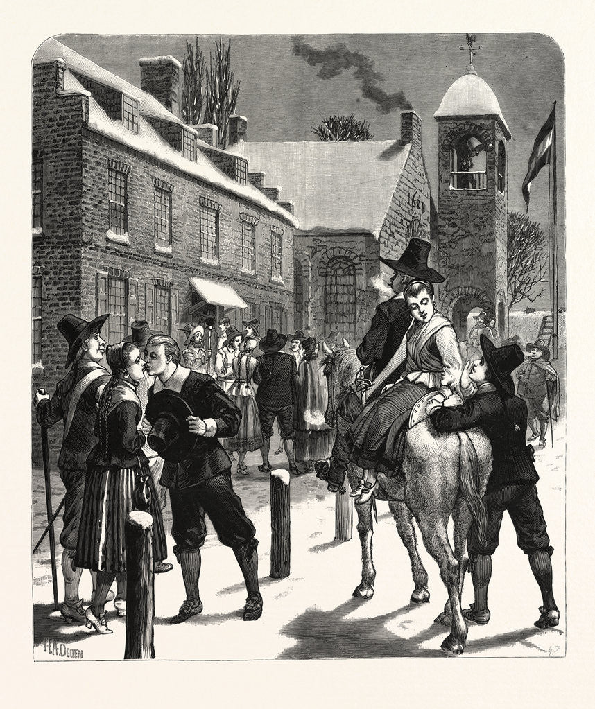Detail of New Year's Calls in the Days of Peter Stuyvesant, Governor of New Amsterdam (New York) by Anonymous