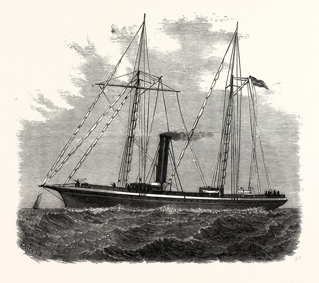 Detail of The New Iron Steam Yacht Yosemite by Anonymous