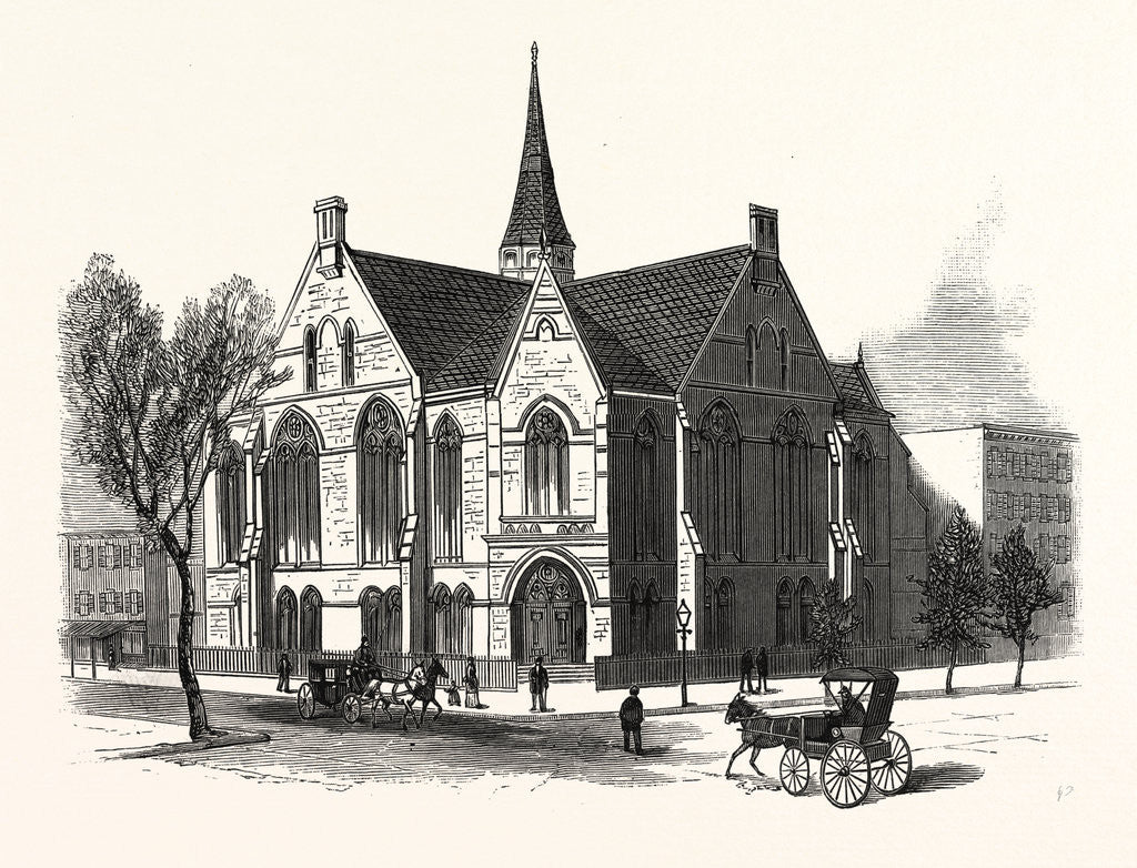 Detail of New York: New First Baptist Church on Pierrepont Street, Brooklyn by Anonymous