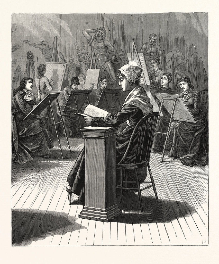 Detail of Pennsylvania: The Life Class in the Philadelphia School of Design for Women by Anonymous