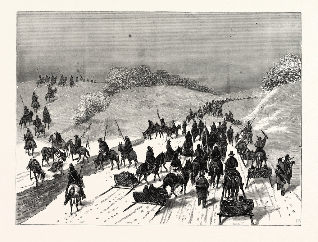 Detail of Montana: Hostile Indians Under Chief Gall of Sitting Bull's Band on Their Way to the Poplar Creek Agency to Surrender by Anonymous