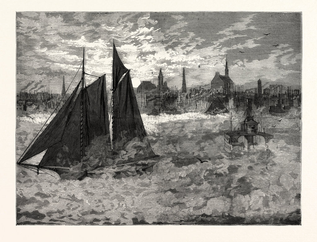 Detail of New York: Singular Scene on the North River, on a Morning of December, with the Thermometer Ten Degrees below Zero by Anonymous