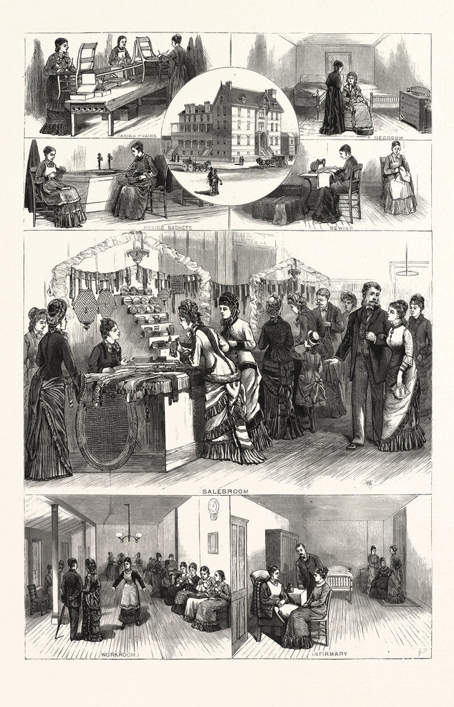 Detail of Pennsylvania: An Afternoon in the Industrial Home for Blind Women, Philadelphia by Anonymous