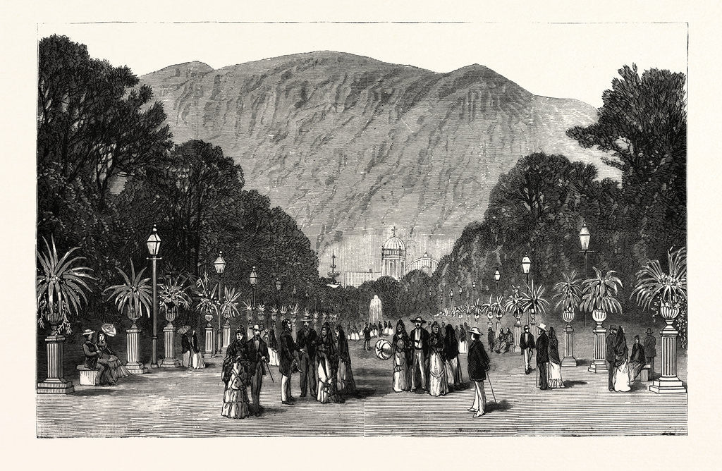 Detail of The War in South America: The Capital of Peru, View on the Alameda De Los Descalzos by Anonymous