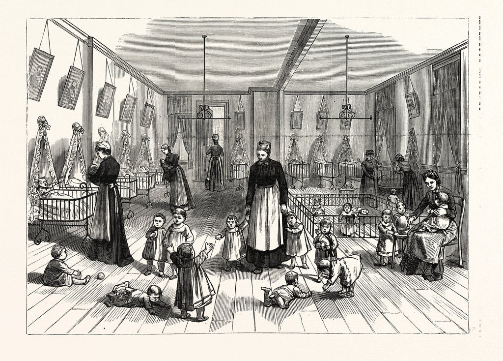 Detail of The Upper Creche and Pound for Small Children, in the Fitch Creche, Buffalo, N.Y. by Anonymous