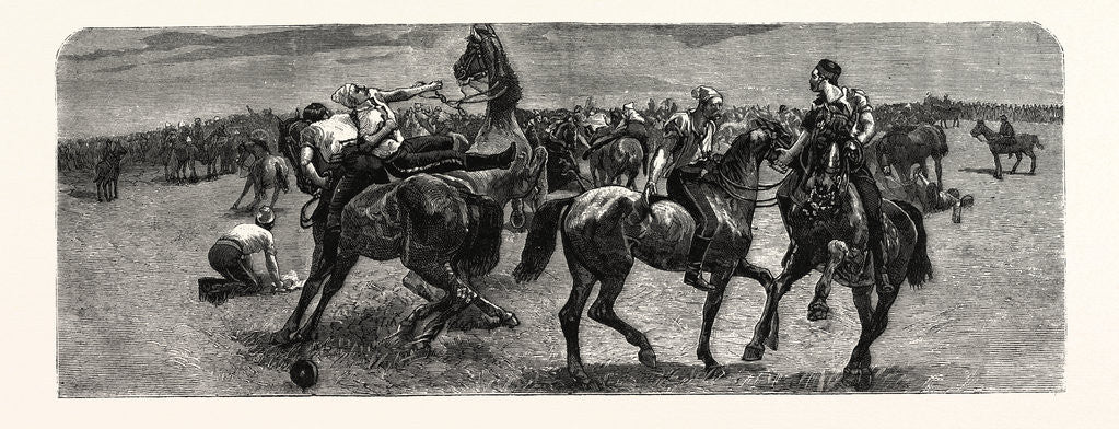 Detail of South Africa: A Wrestling Match on Horseback Between the Dragoon Guards and the Royal Artillery in the Transvaal by Anonymous