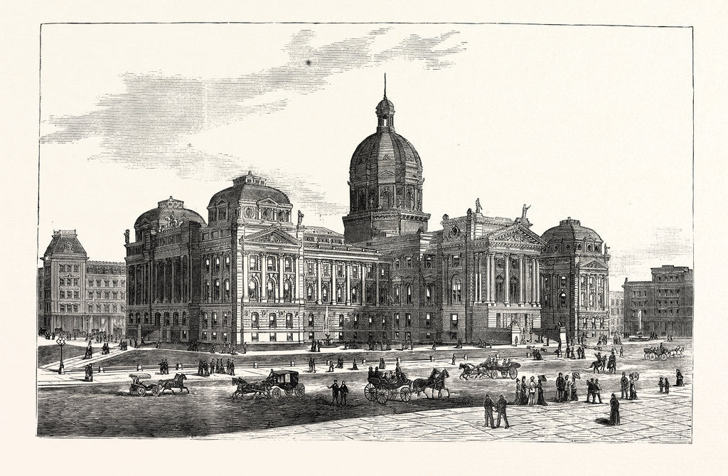 Detail of Indiana: The New State House at Indianapolis Corner-Stone Laid September 28th by Anonymous