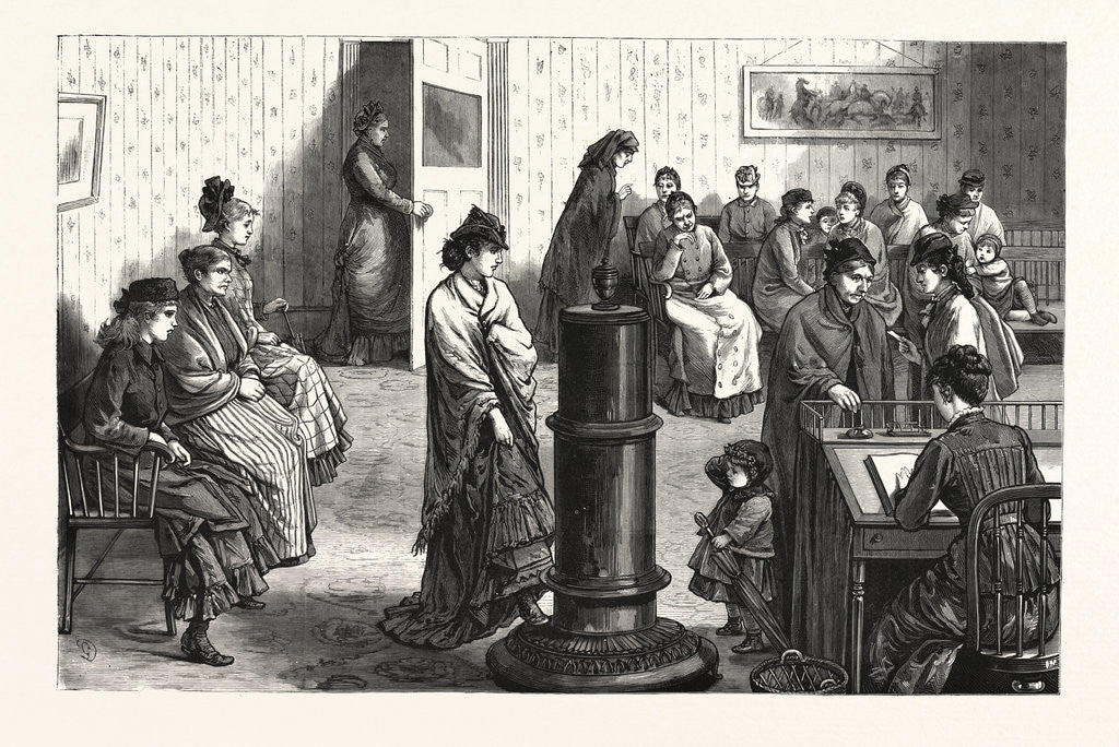 Detail of New York: The Waiting Room in the Building of the Workingwoman's Protective Union by Anonymous
