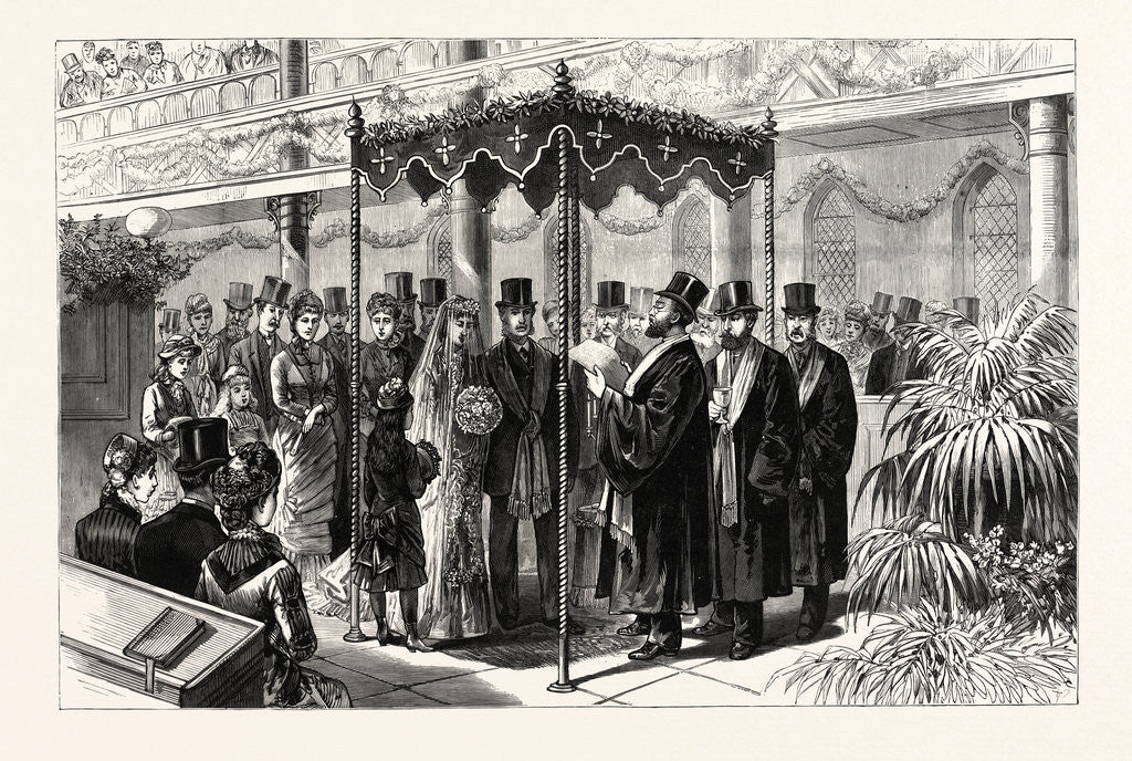 Detail of The Rothschild-Perugia Wedding in London, January 19th, the Hebrew Ceremony Beneath the Canopy, UK by Anonymous