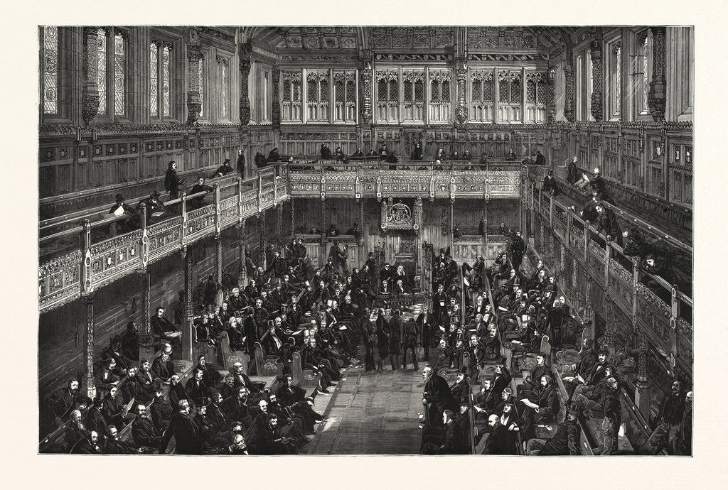 Detail of The British Parliament: Taking a Division in the House of Commons: The Tellers at the Table, UK by Anonymous