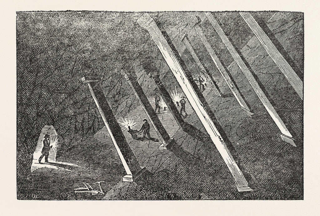 Detail of Scene in Polgooth Tin Mine by Anonymous