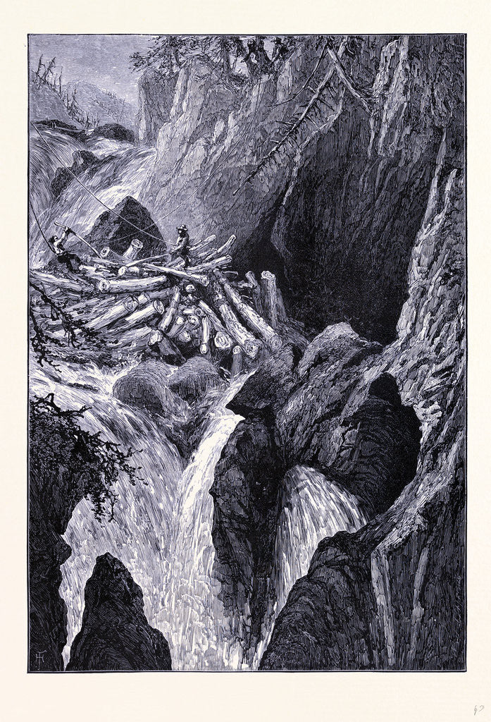 Detail of Ausable Chasm Rainbow Falls New York by Anonymous