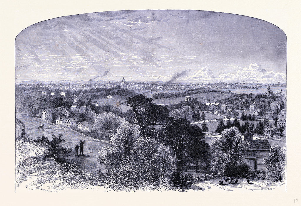 Detail of Boston As Seen from Mount Bowdown by Anonymous