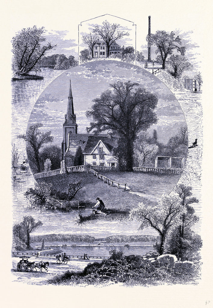 Detail of The Suburbs of Boston by Anonymous