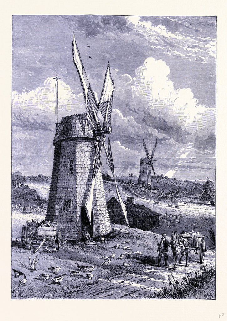 Detail of Windmills at East Hampton by Anonymous
