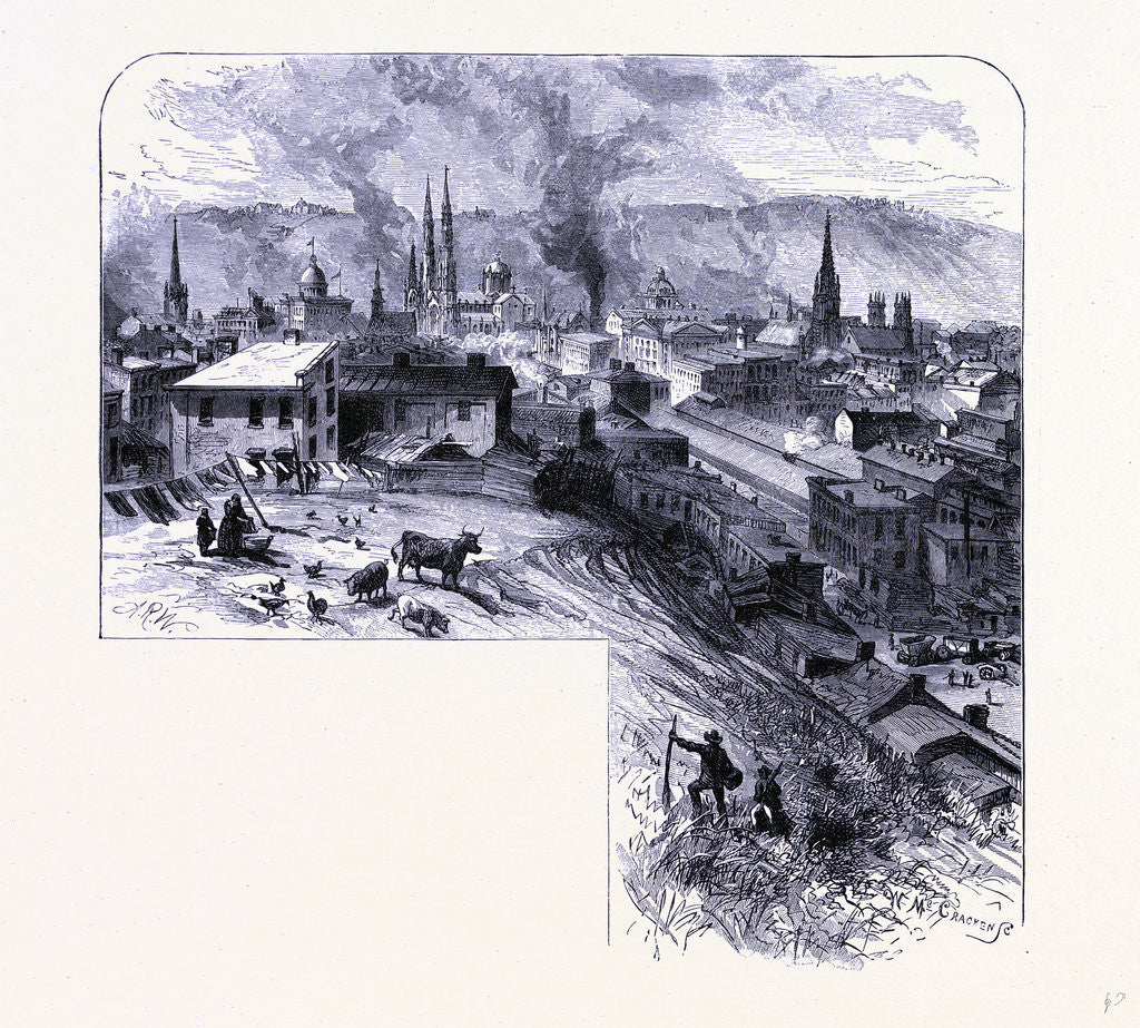 Detail of Pittsburg Seen from the Reservoir by Anonymous