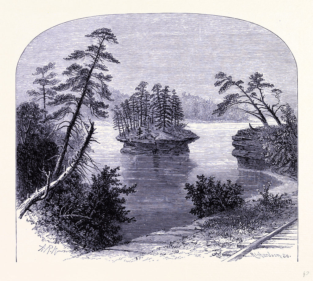 Detail of Lone Rock Wisconsin River by Anonymous