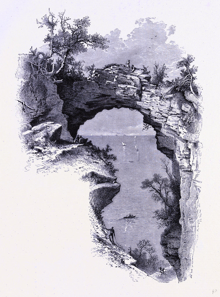 Detail of The Arch Rock on Mackinac Island by Anonymous