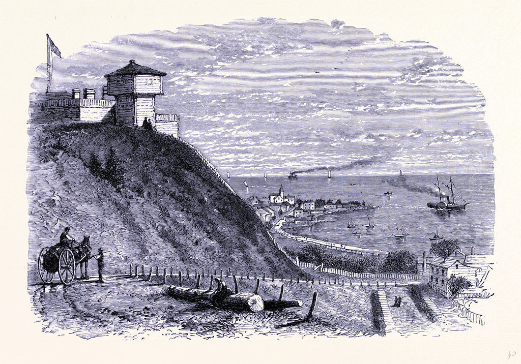 Detail of Fort Mackinac and the Village of Mackinac by Anonymous