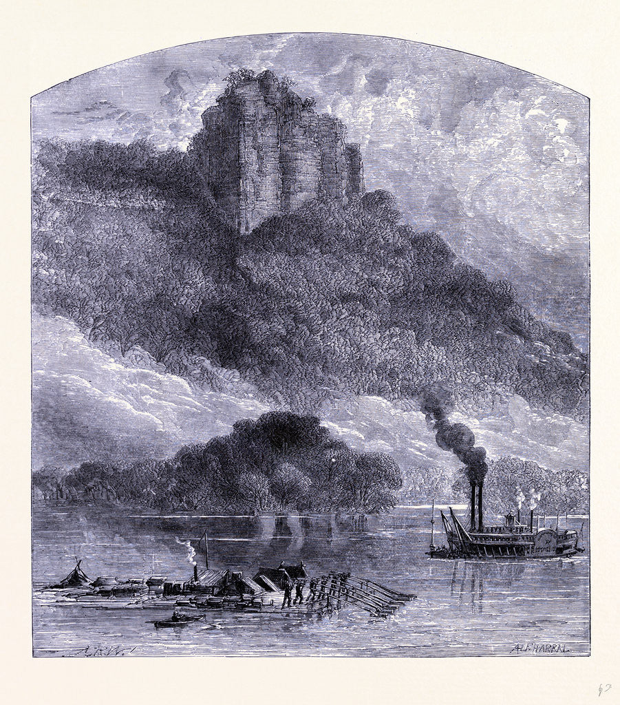 Detail of Chimney Rock Near Fountain City by Anonymous