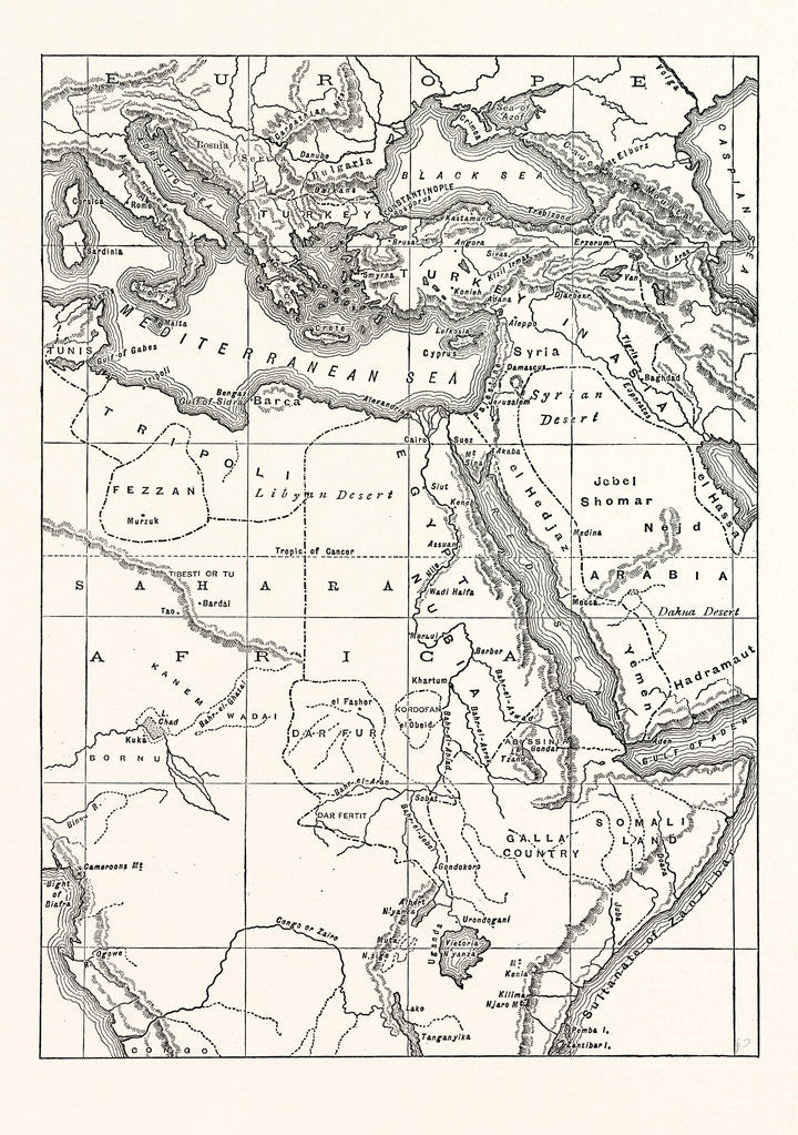Detail of Map Of South Eastern Europe, Western Asia, And Northern And Central Africa by Anonymous