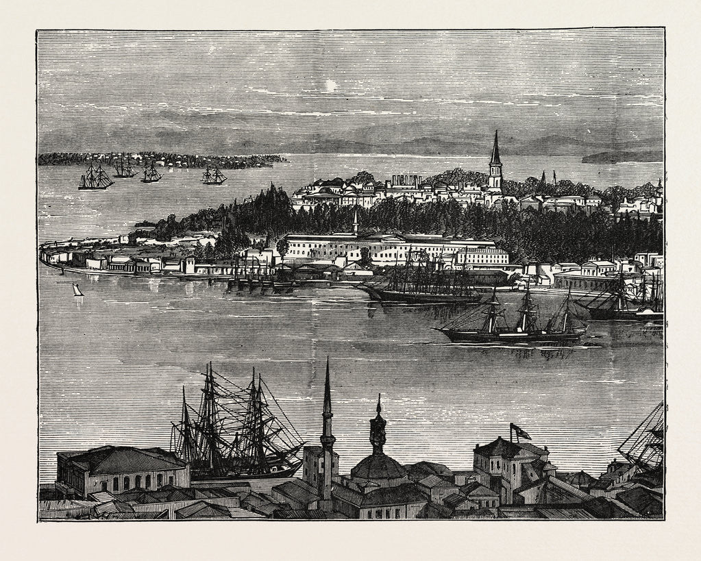 Detail of View Of Seraglio Point, Constantinople, Istanbul, Turkey by Anonymous