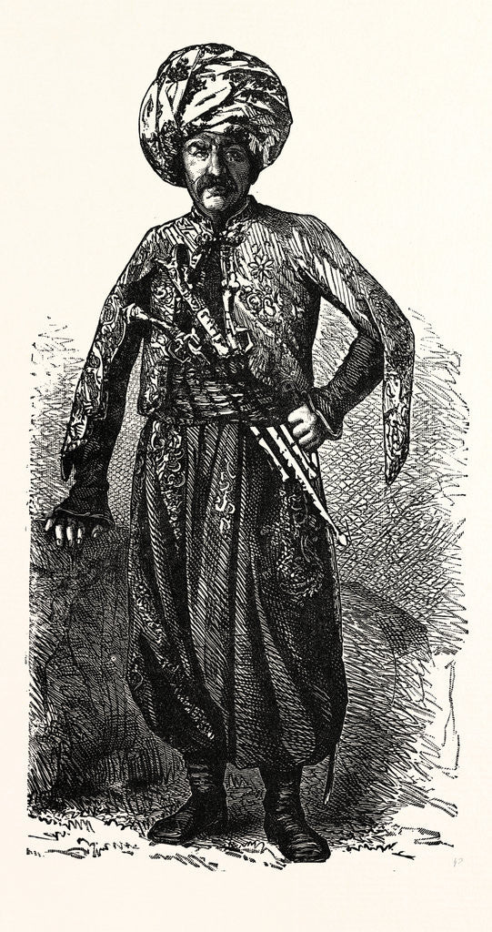 Detail of Turkish Bey, Of Bitless, by Anonymous