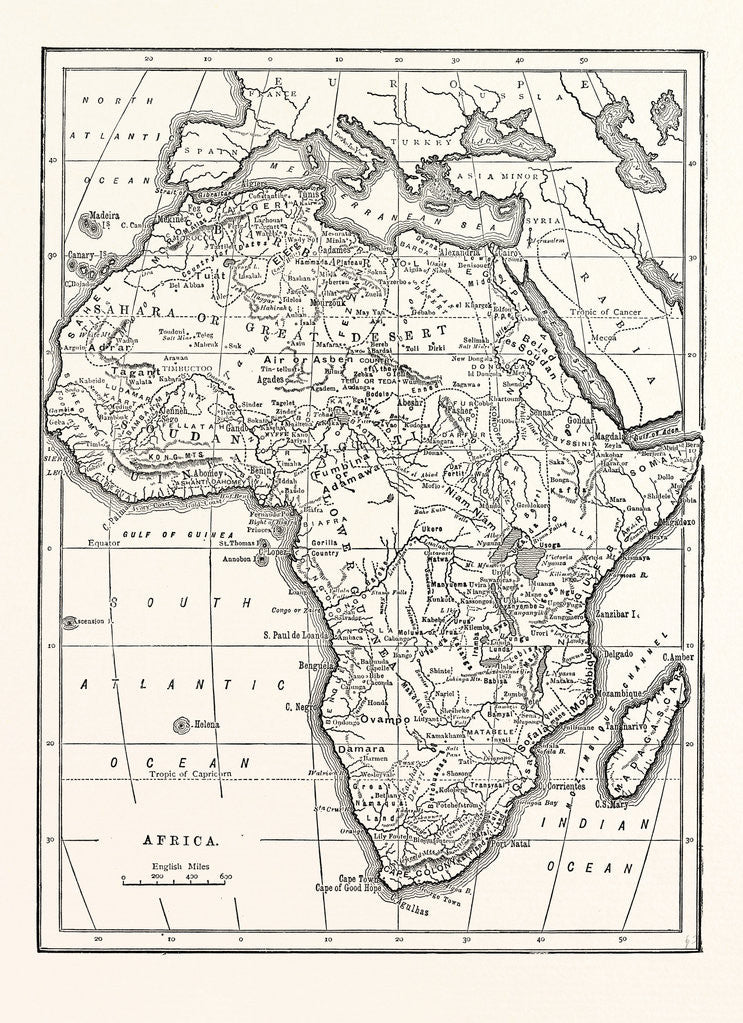 Detail of Map of Africa by Anonymous