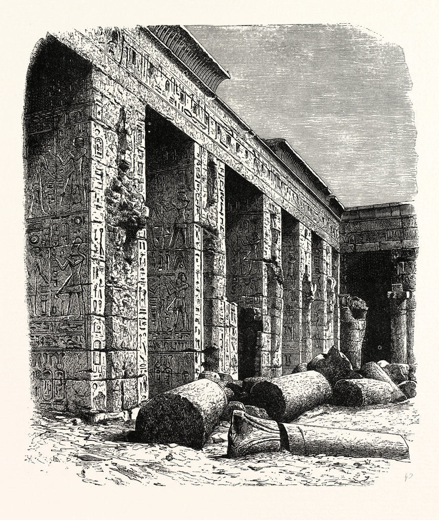 Detail of The Ruins Of The Palace Of Rameses Iii., At Medinet, Upper Egypt by Anonymous