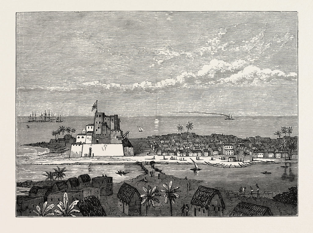 Detail of View Of Elmina, Liberia by Anonymous