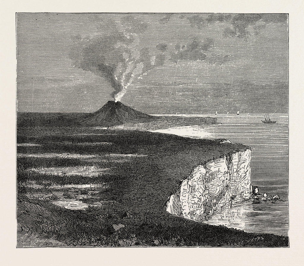 Detail of Volcano In Amsterdam Isle by Anonymous