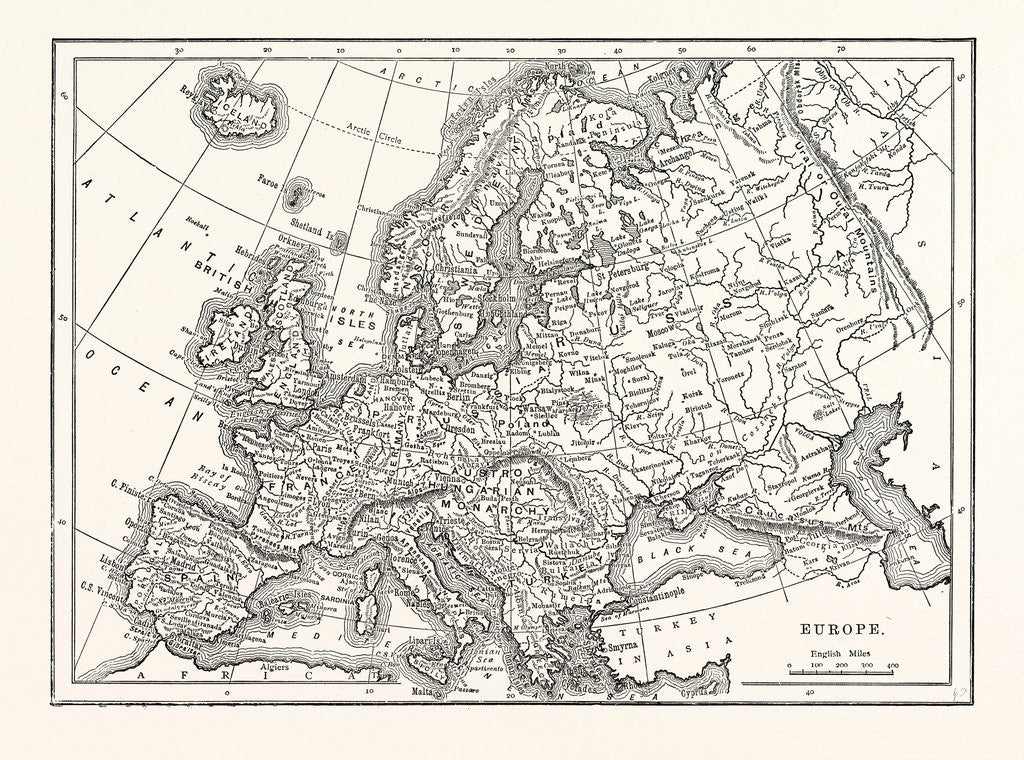 Detail of Map Of Europe by Anonymous
