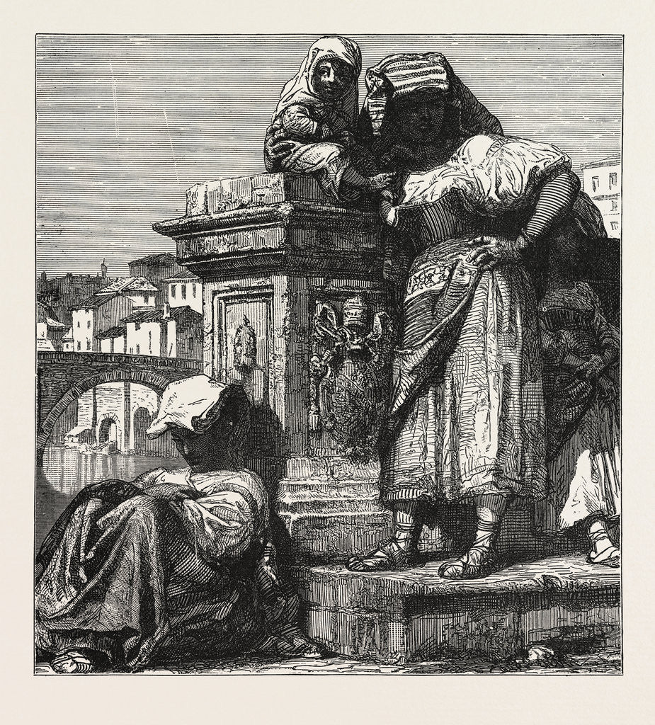 Detail of Women Of The Campagna At Rome, Italy by Anonymous