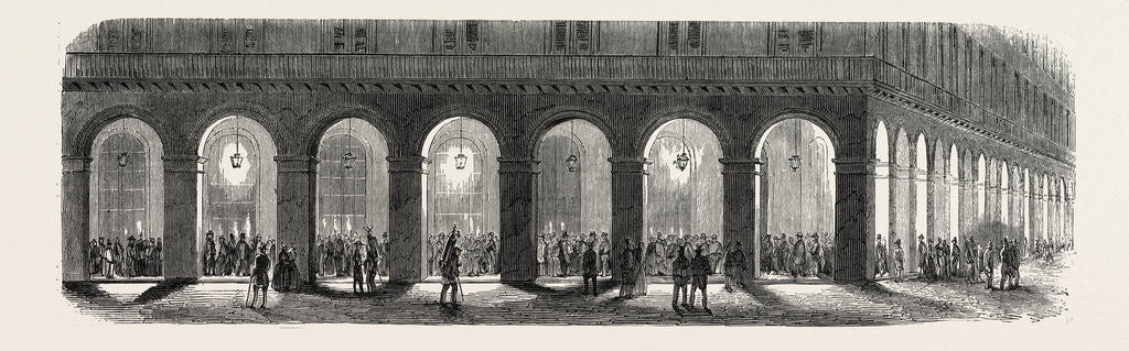 Detail of Subscribers to borrow 750 million at night, under the arches, and the day in the courtyard of the Ministry of Finance by Anonymous