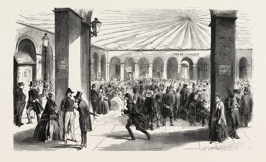 Detail of Subscribers to borrow 750 million at night, under the arches, and the day in the courtyard of the Ministry of Finance by Anonymous