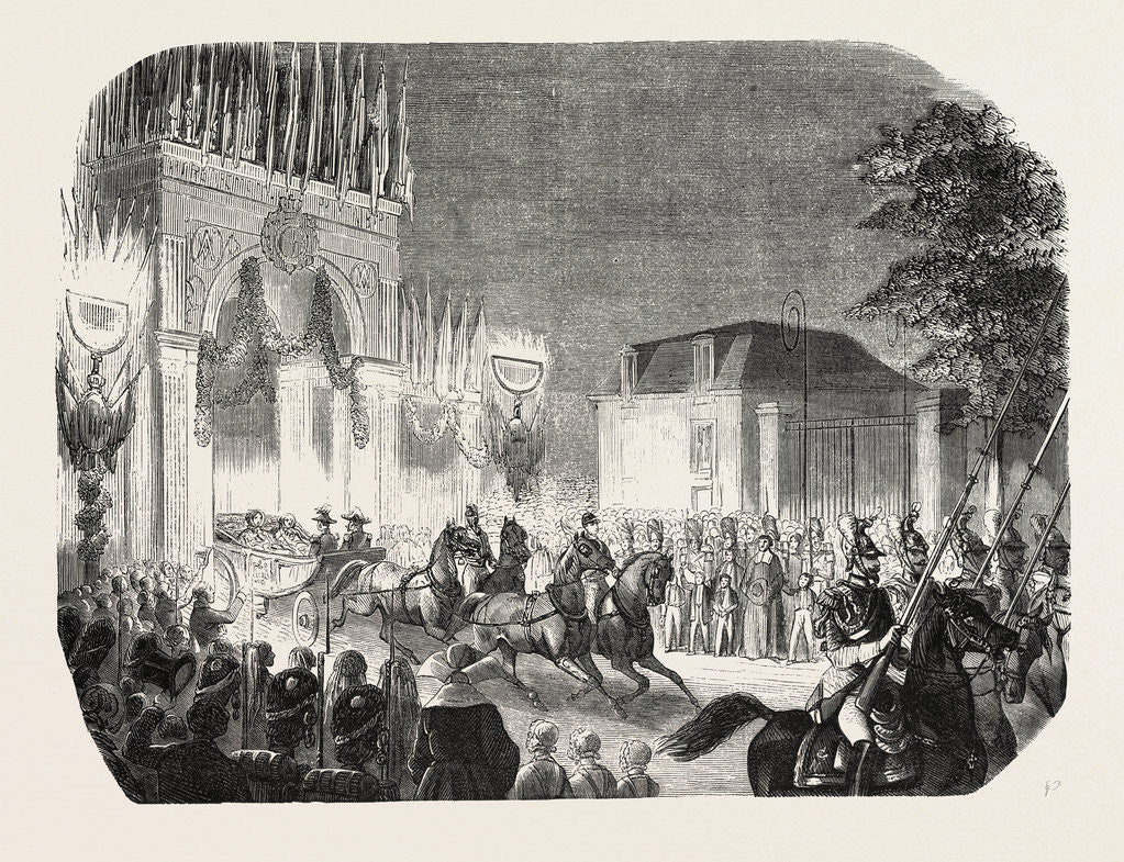 Detail of Arrival of the Queen of England at the Castle of Saint-Cloud, France. Queen Victoria by Anonymous