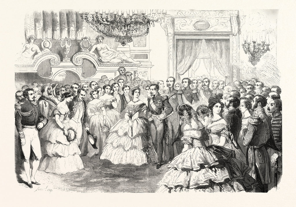 Detail of The Queen of England at a Ball Given by the City of Paris, August 23, 1855. Queen Victoria. France by Anonymous