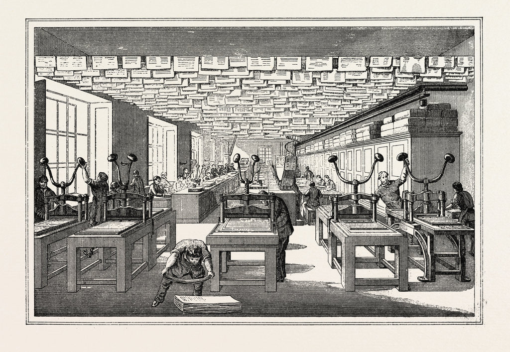 Detail of Universal Exposition: Workshop for Manufacturing of Paper Money. Paris, France, Exposition Universelle by Anonymous