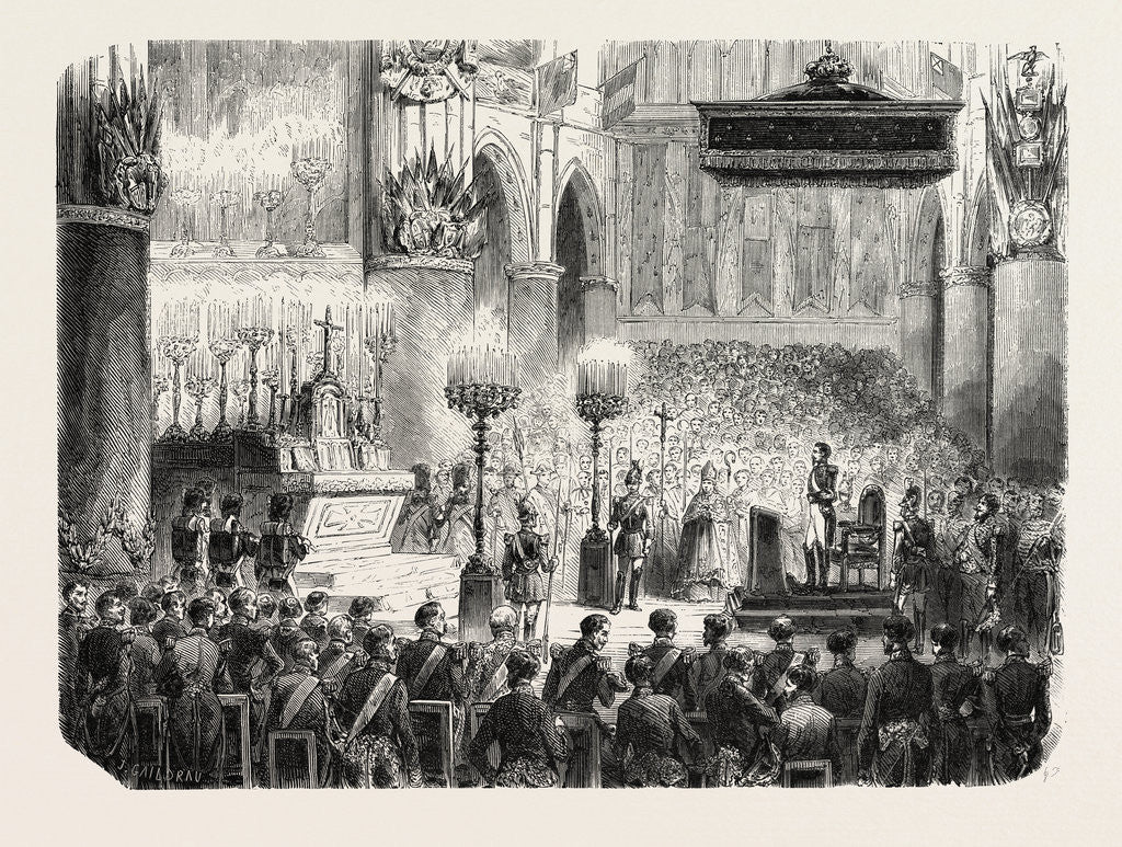 Detail of Te Deum Sung in the Church of the Notre-Dame, in Thanksgiving for the Capture of Sevastopol, 1855. Paris, France by Anonymous