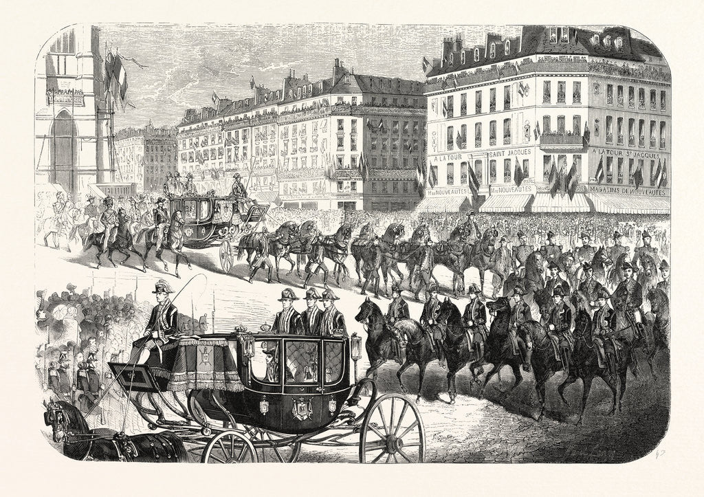 Detail of The Imperial Procession Going to the Notre Dame, to Attend the Te Deum Sung in Thanksgiving for the Capture of Sevastopol. Paris, France by Anonymous