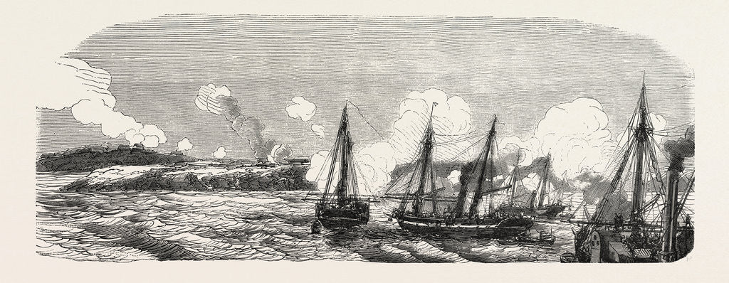 Detail of The Bombardments in the Bay of Straliska. The Crimean War, 1855 by Anonymous