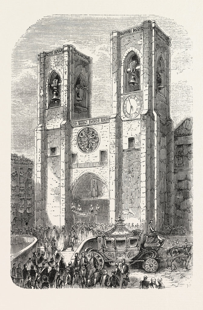 Detail of Inauguration of the Reign of Don Pedro V As King of Portugal: Reception of the King by the Patriarch in the Cathedral. 1,855 by Anonymous