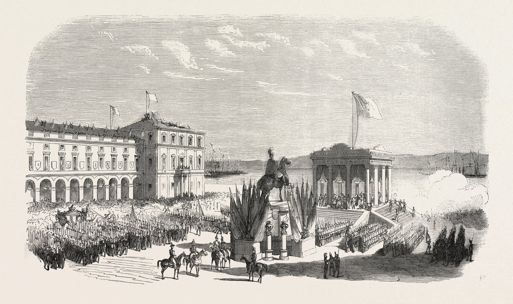 Detail of Recognition of the New Sovereign on the Place Du Commerce in Lisbon. Portugal, 1855 by Anonymous